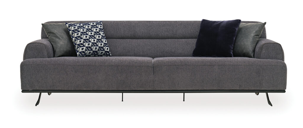 Enza Home Valdera 3-Seater Sofa in Grey Fabric