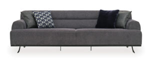 Enza Home Valdera 3-Seater Sofa in Grey Fabric
