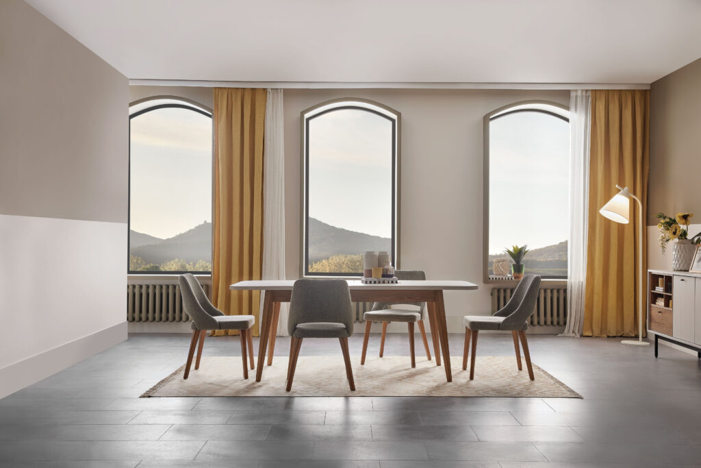 Enza Home Furniture BC Loreto Dining Room Table Chair Set in Modern Dining Room