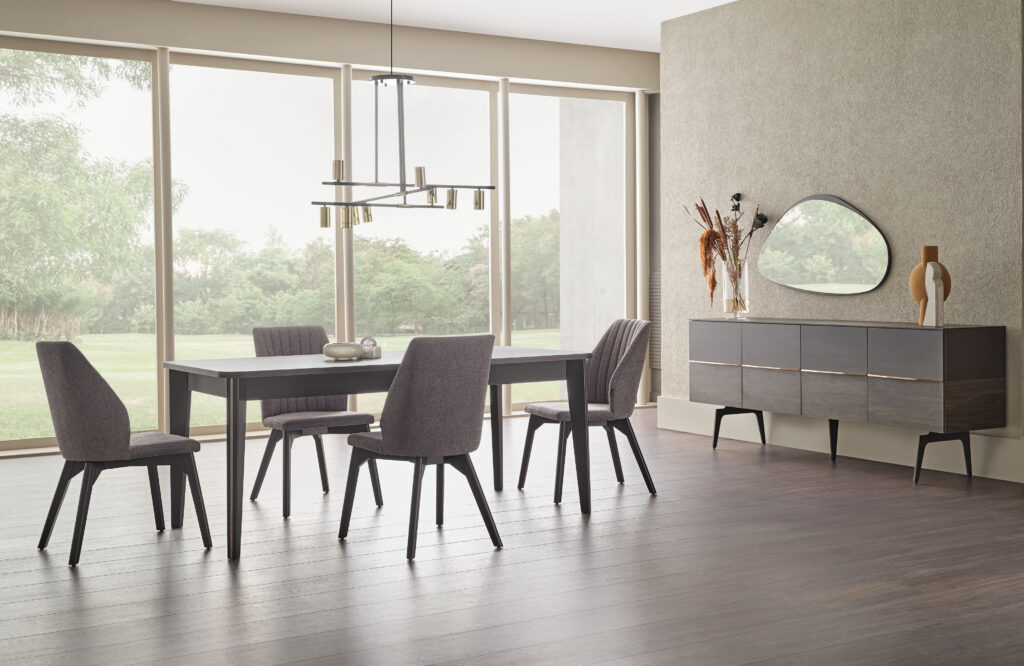 Enza Home Marion Dining Table Set —seats four with tapered legs