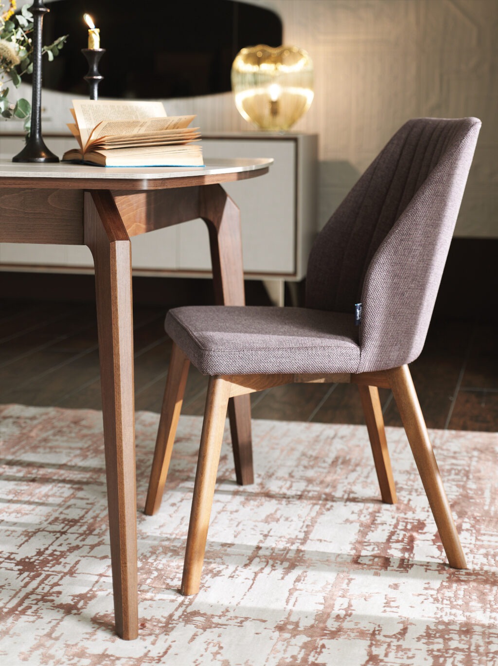 Enza Home Furniture BC Netha Dining Chair with Wooden Legs