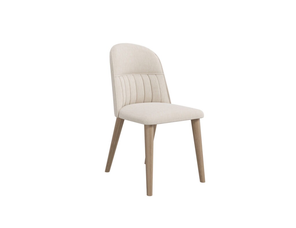 Enza Home Furniture BC Paloma Dining Chair Beige with wood legs
