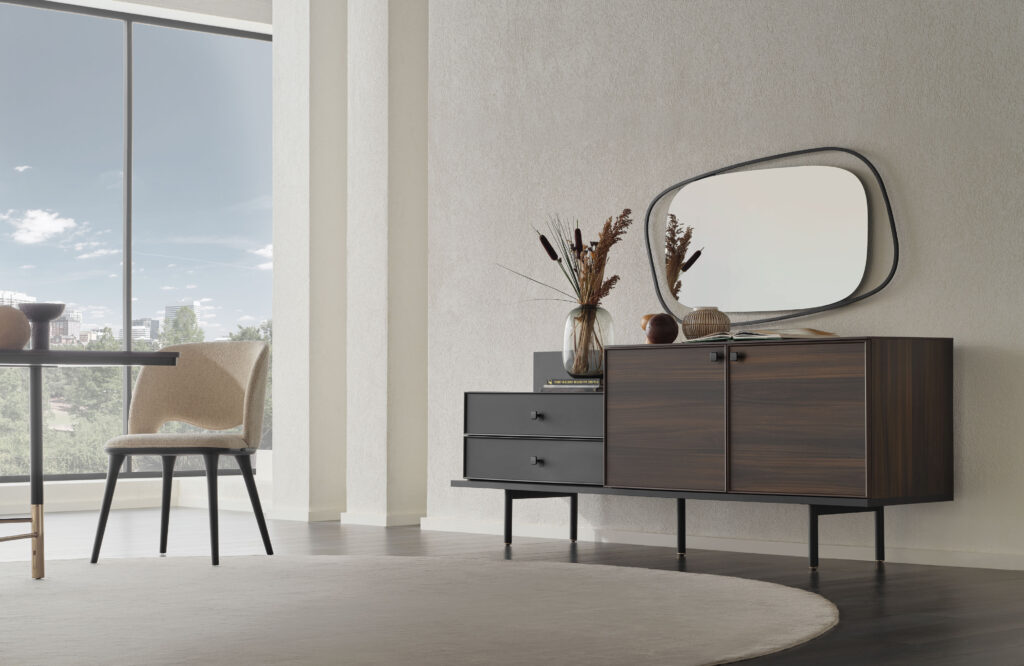 Enza Home Furniture BC Parma Dining Room Table Chair in Modern design space