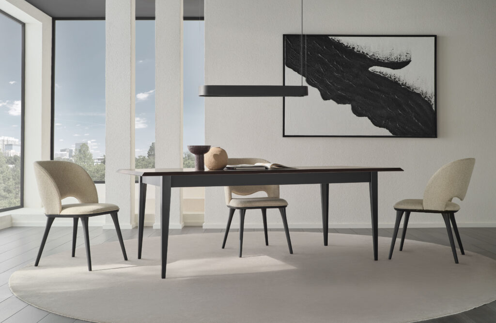 Enza Home Furniture BC Parma Dining Room Table Chair in Modern design space