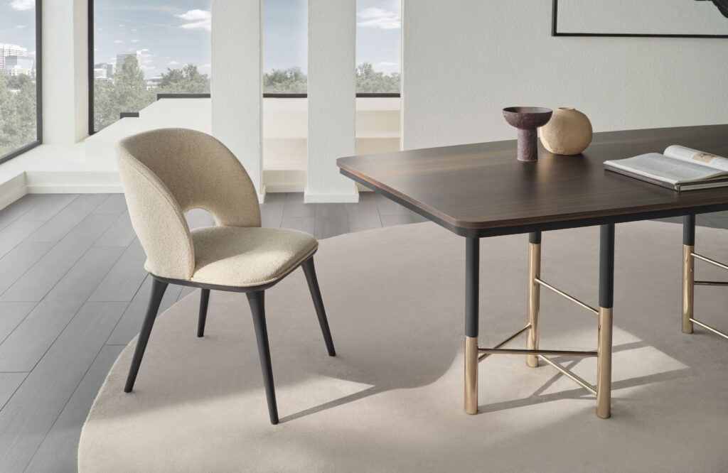 Enza Home Furniture BC Parma Dining Room Table Chair in Modern design space