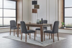 Enza Home Furniture BC Pavia Dining Room Table Chair Set in Modern Dining Room