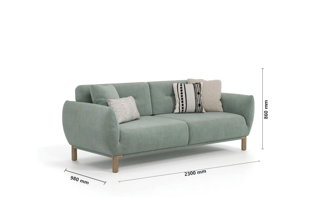 Perge Collection Sofa dimensions - Enza Home Furniture BC