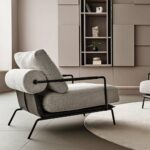 Manila Armchair black metal legs by Enza home furniture BC