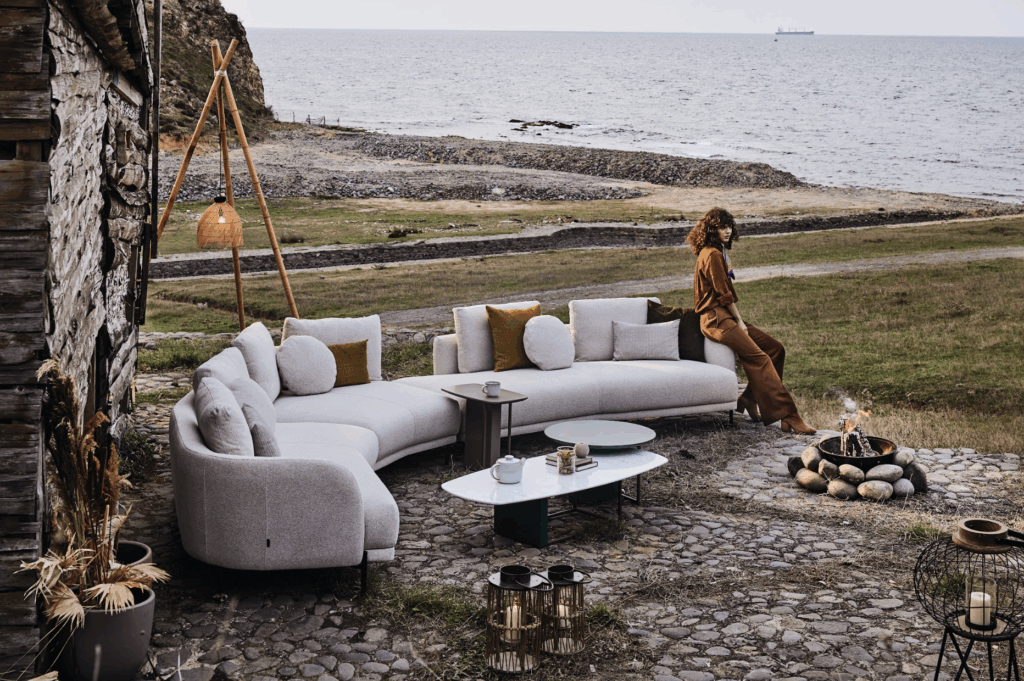 Seoul Corner Sofa Modular at outdoor setting autumn season
